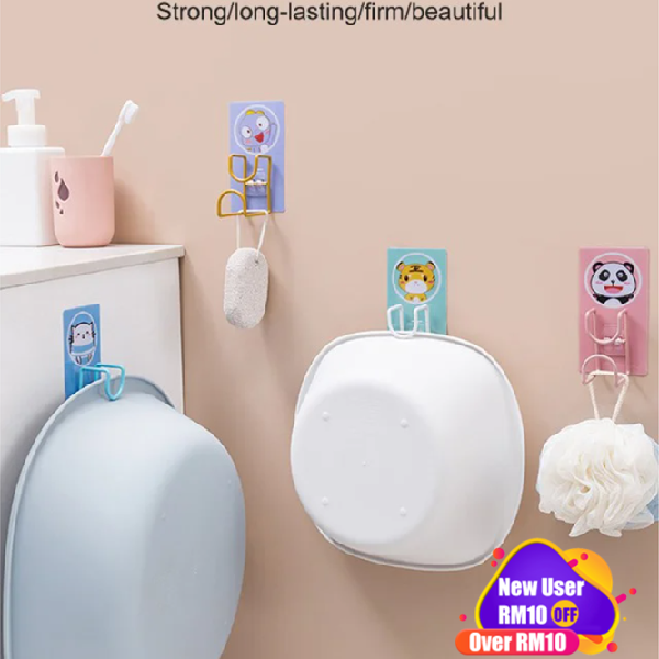 Punch-free Washbasin Hook Multipurpose Waterproof Firm Stick Strong Bearing 