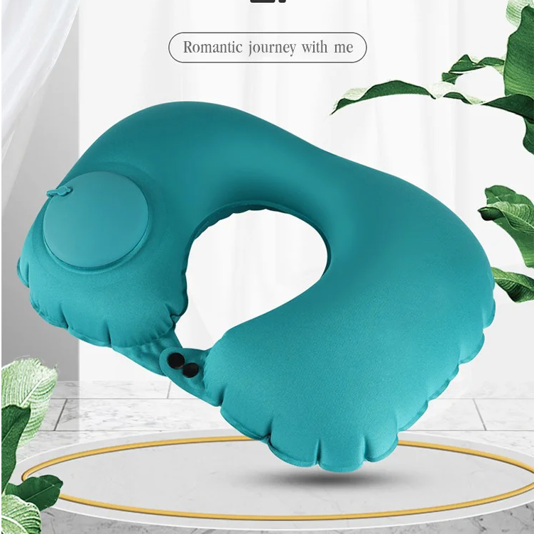 U-shaped Pillow Portable Neck Protector Press Type Inflatable 