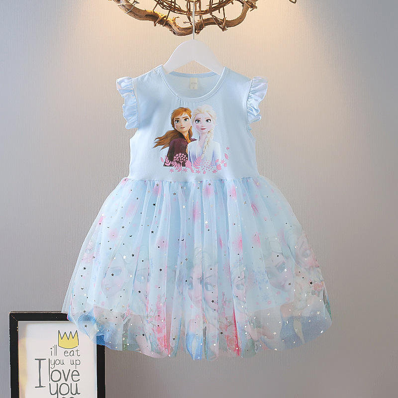 فستان آنا (ملكة الثلج) بلا اكمام 