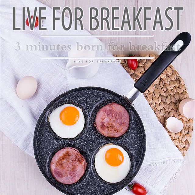 Multi-function 24cm Medical Stone Non-stick Frying-pan With Quadripuntal