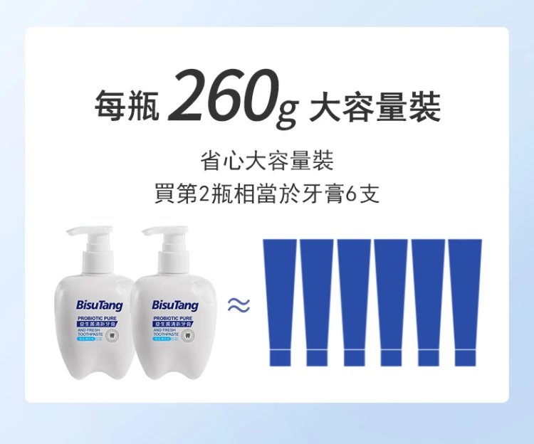 d0802c30f6a9bbe625e1c612cda887c7 BisuTang益生菌牙膏