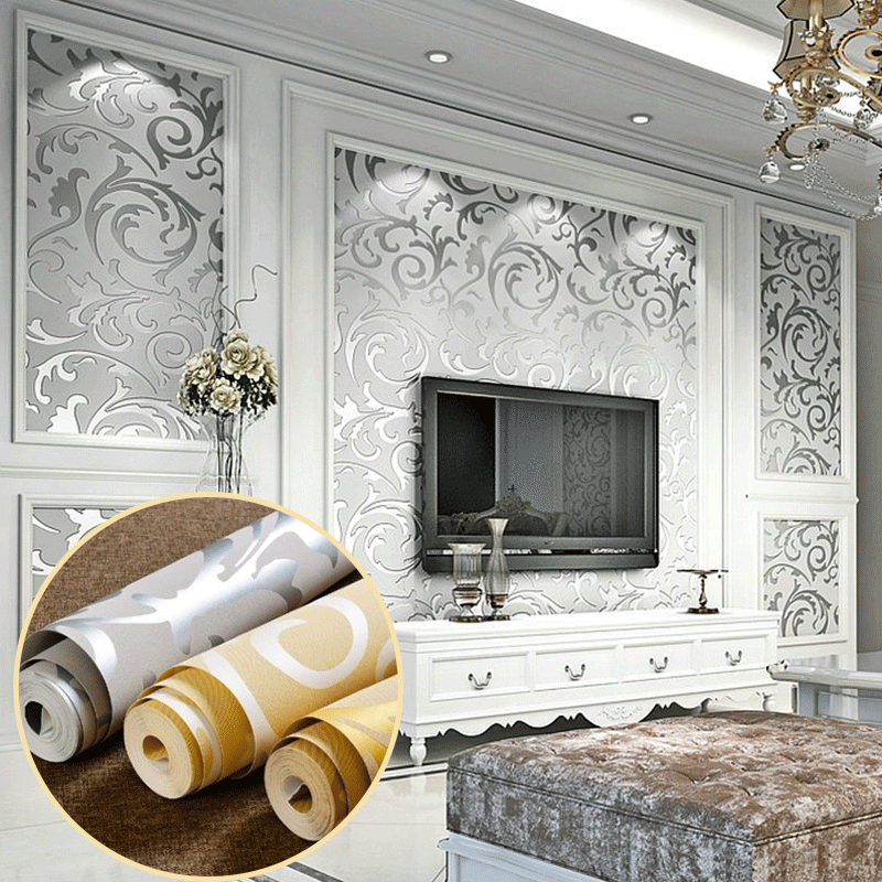 Wall Sticker 3D Carving Eco-friendly TV Backdrop Wallpaper European Light Luxuxry Style WallPaper