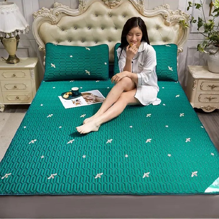 3 In 1  Mat Set Latex Cooling Sleeping Soft Comfortable Mat Pillow Cases Queen King 