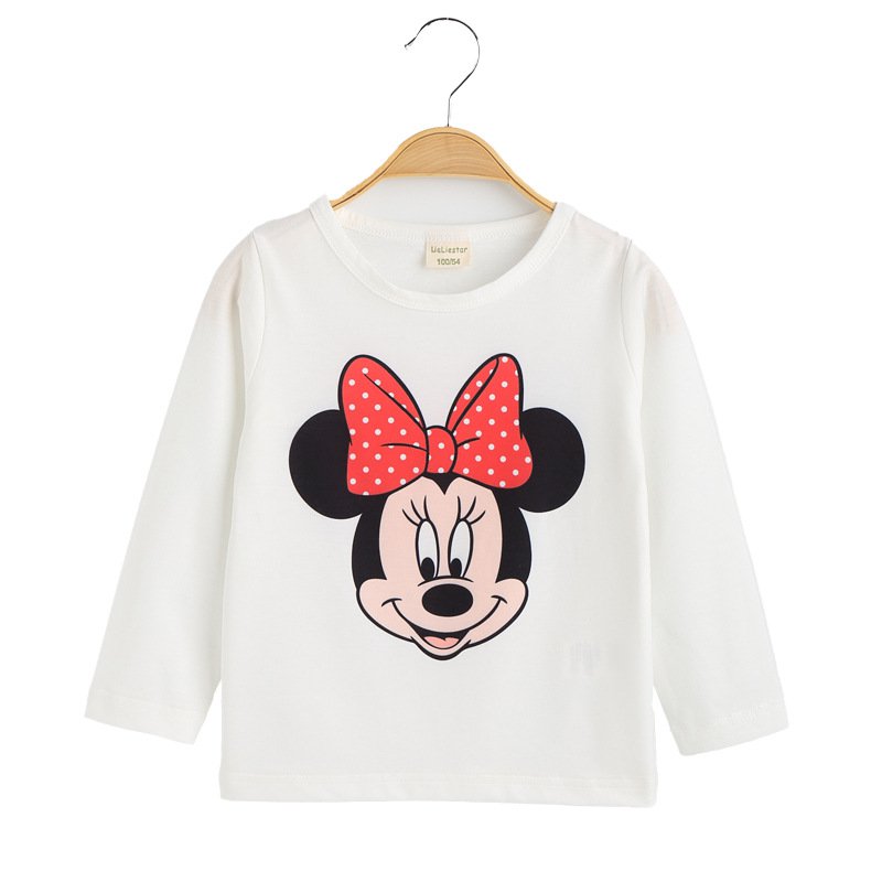 تيشيرت بياقة دائرية بطبعة ميكي للطفلة