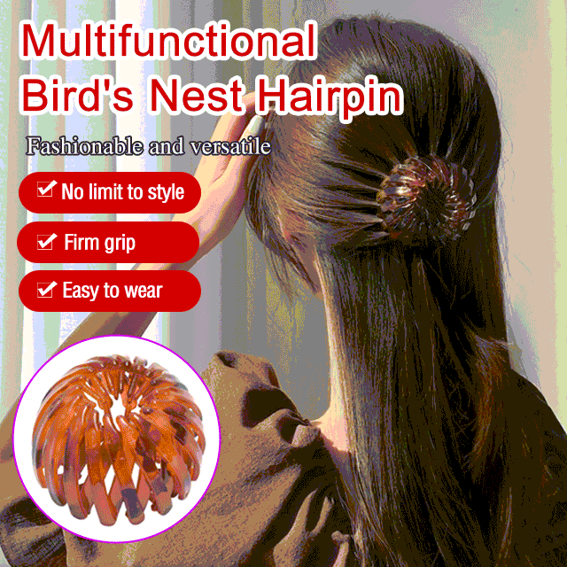 Multifunctional Bird‘s Nest Hairpin Simple Lazy Curling Horsetail Versatile Bud Head Temperament Hai