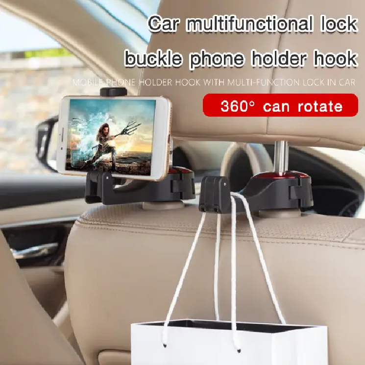 Creative Car Multifunctional Lock Type Mobile Phone Holder Hook