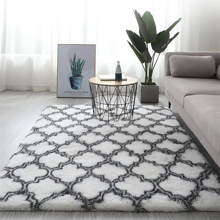 Fluffy Carpet for Tea Table Living Room Bedroom Decorative Bedside Carpet