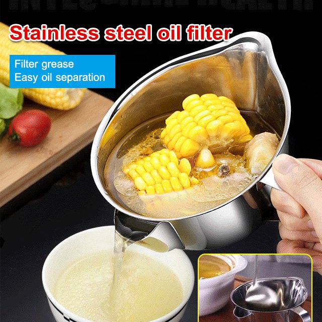 Stainless Steel Grease Trap Oil Soup Separation Filter Grease Skimmer Bowl