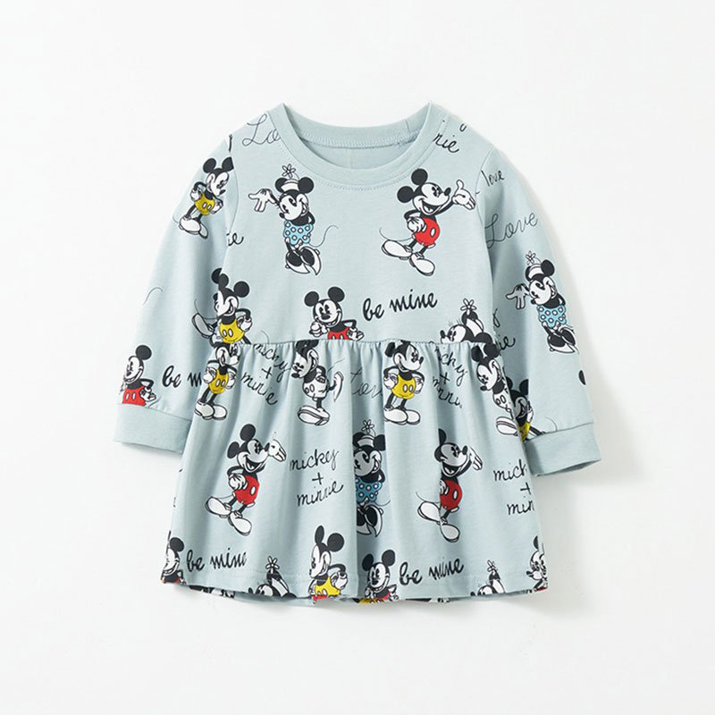 فستان قطني بطبعة ميكي للطفلة