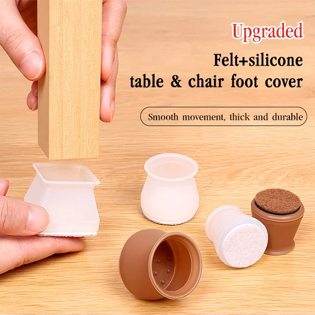 Table Foot Protector Silicone Thickened Mute Protective Cover Stool Wear-resistant Table Foot Table 