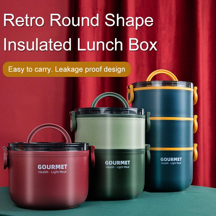 Retro Round Insulated Lunch Box